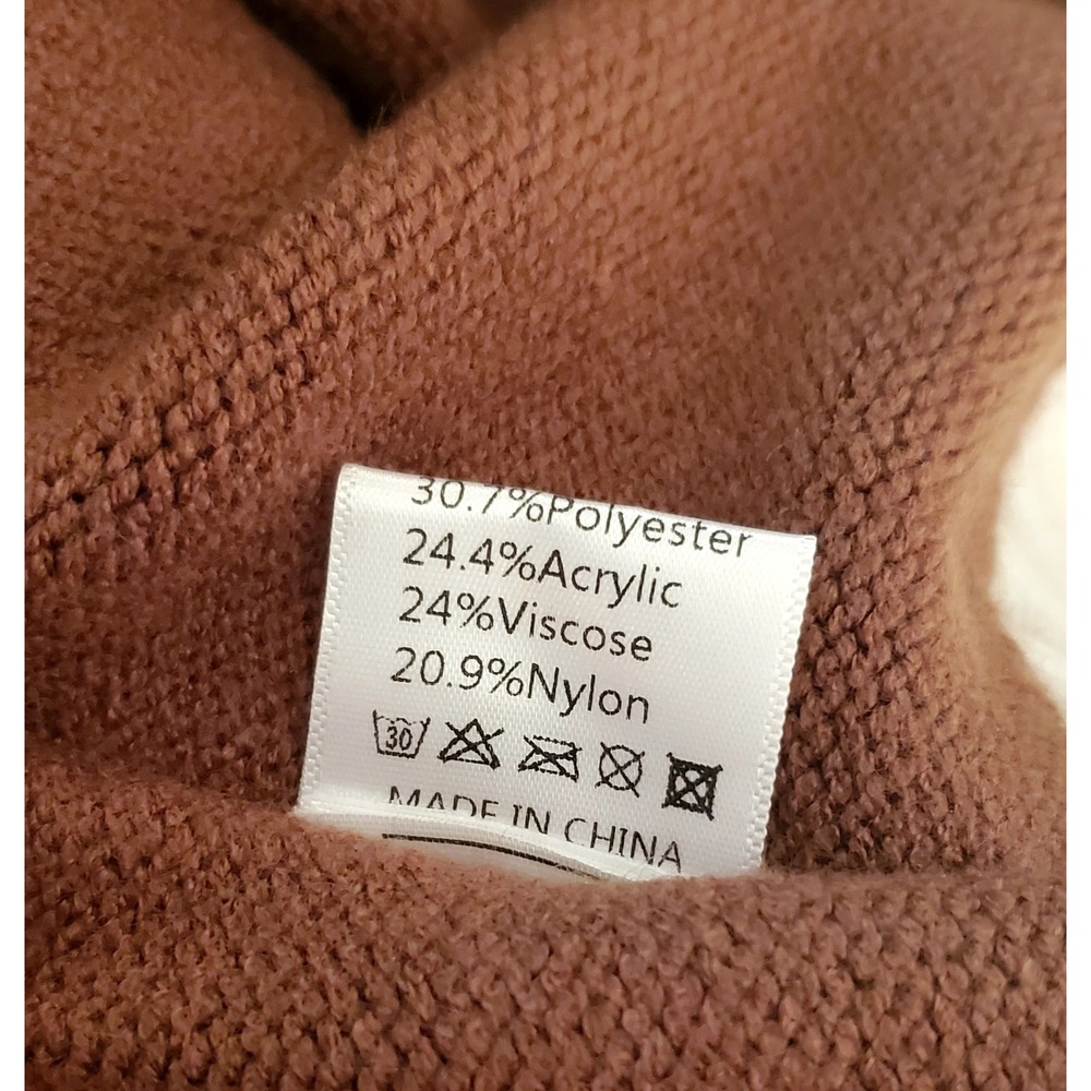 NEW Chyrii Women's Oversized Brown Stitched Cozy Sweater Size‎ SMALL - Picture 8 of 9
